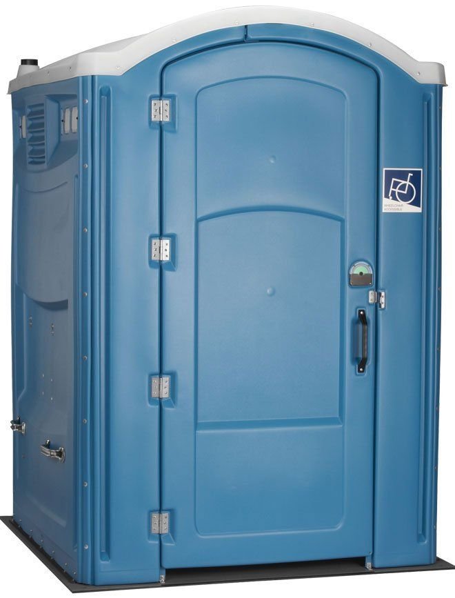 Exterior of an accessible portable toilet