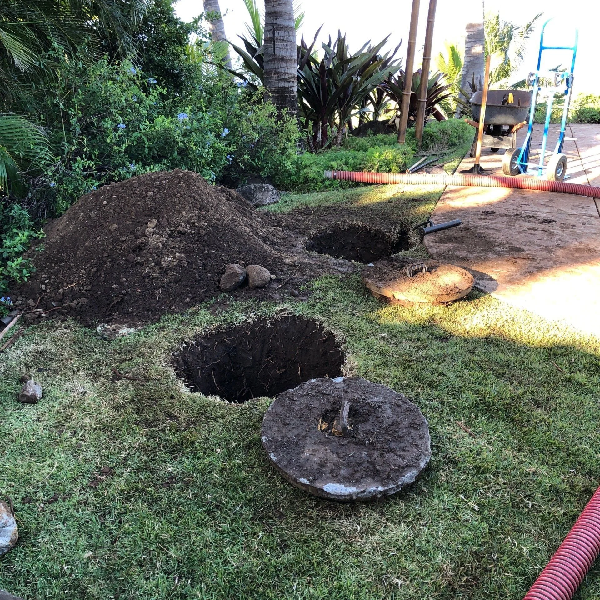 Open access holes during riser work.