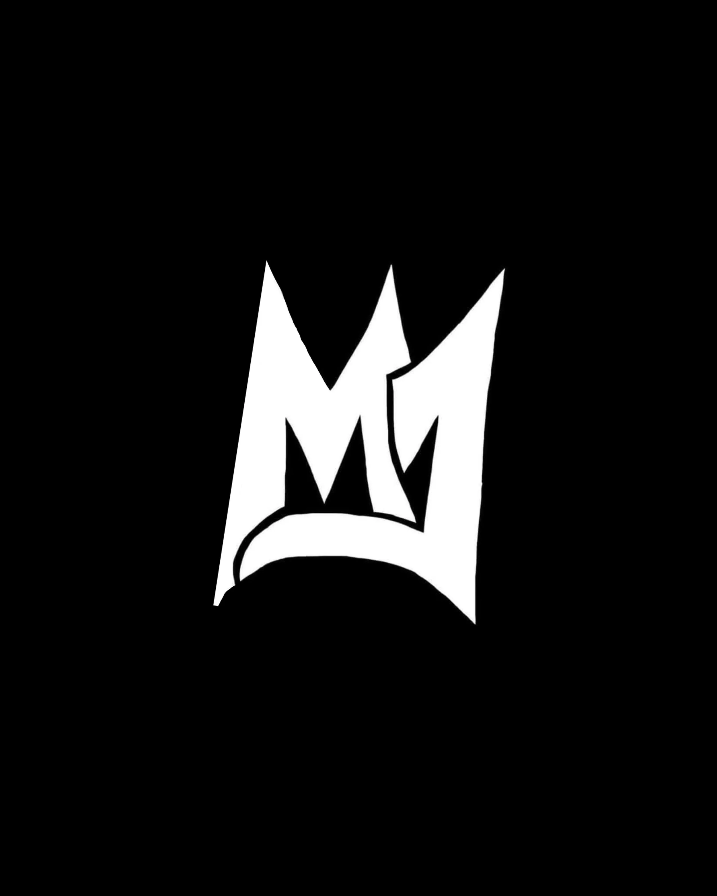 Black and white illustration crown.