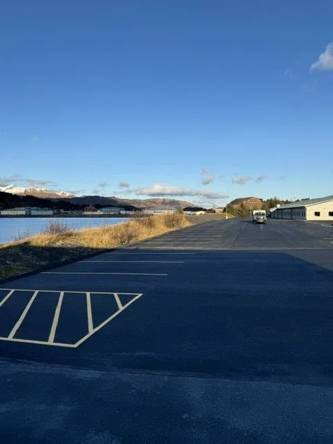 New construction Line striping USCG Base Kodiak