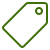 A green price tag icon with a small hole at the top for attaching.