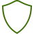 A green shield icon with a dark outline.