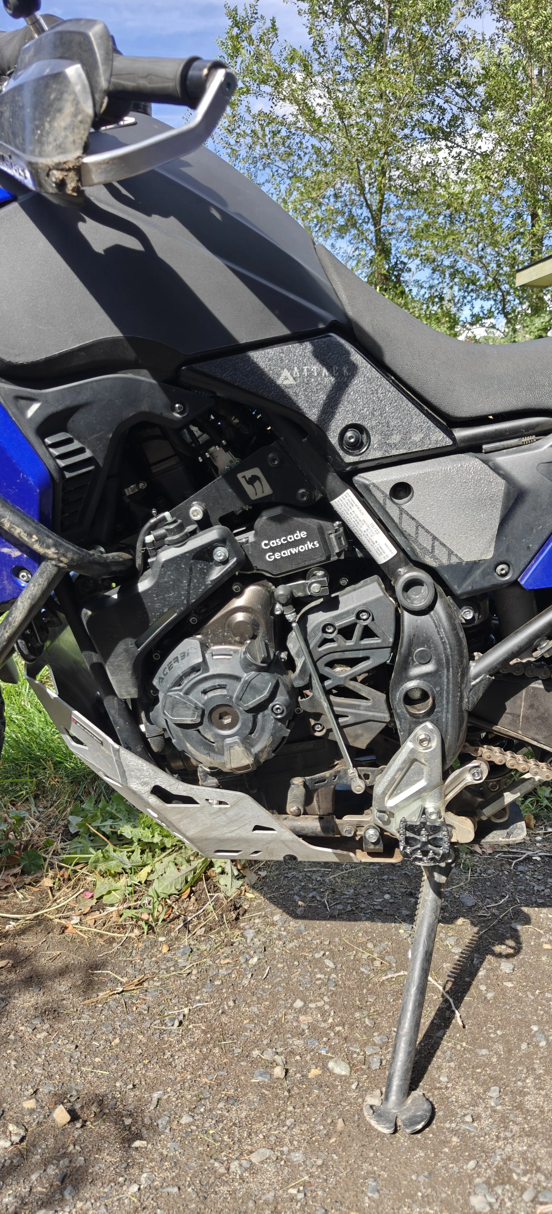 Cascade Gearworks storage box installed in the Yamaha Tenere 700.