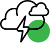 Green tennis ball on a black background