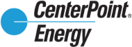 CenterPoint Energy logo with blue circular icon and black text