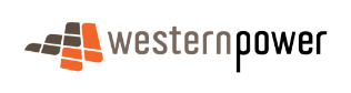 Western logo with a stylized orange and gray geometric icon