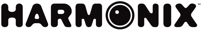HARMONIX logo in black and white.