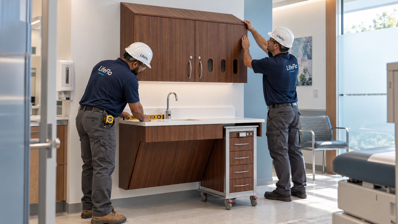 Completed LifeFlo clinical casework installation.
