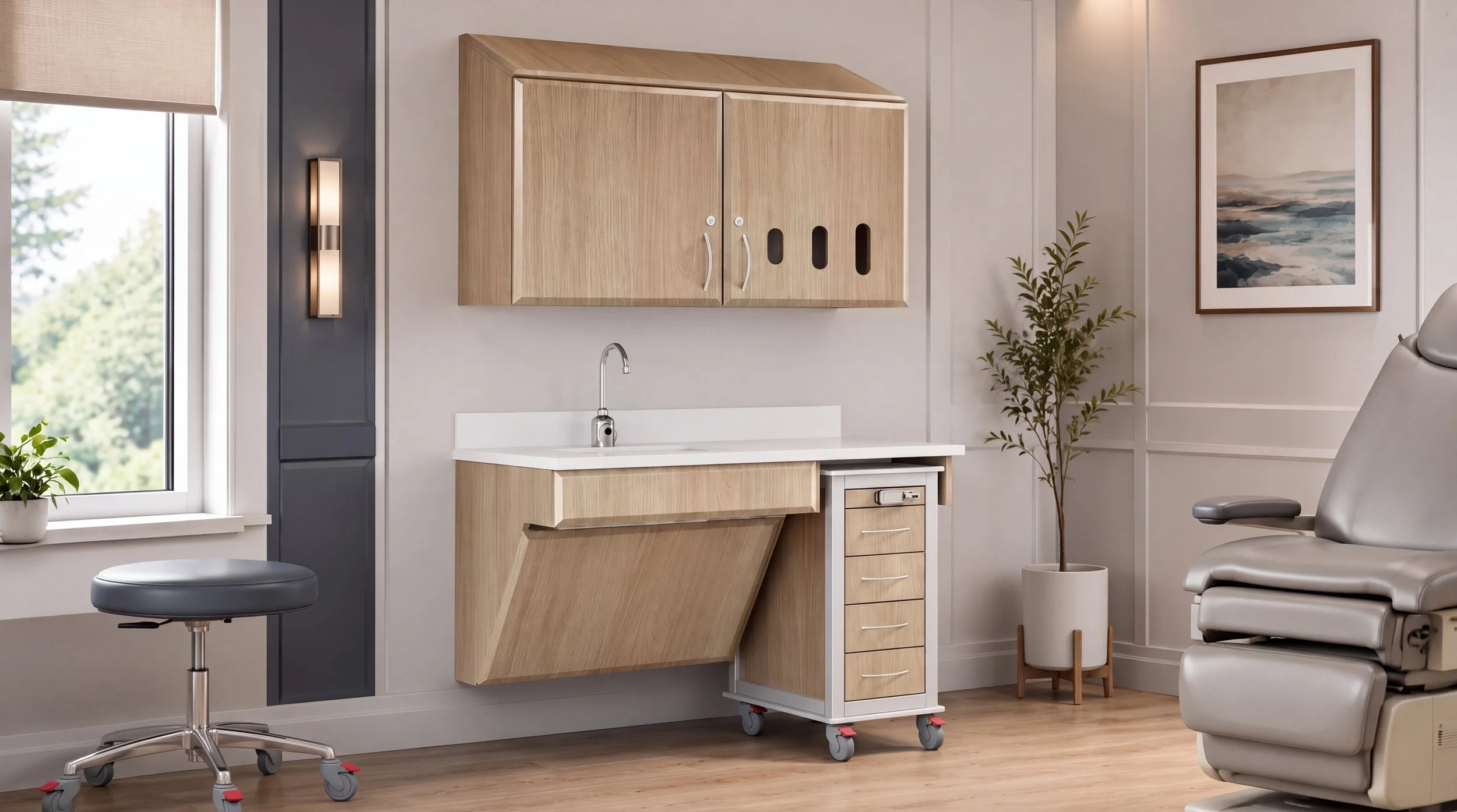 Magellan casework and storage configuration.