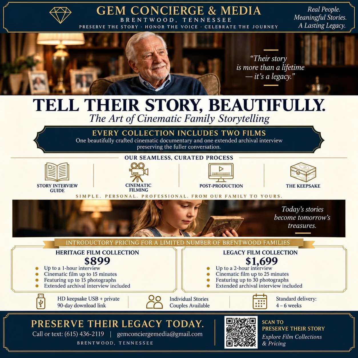 Tell their story beautifully GEM collections flyer