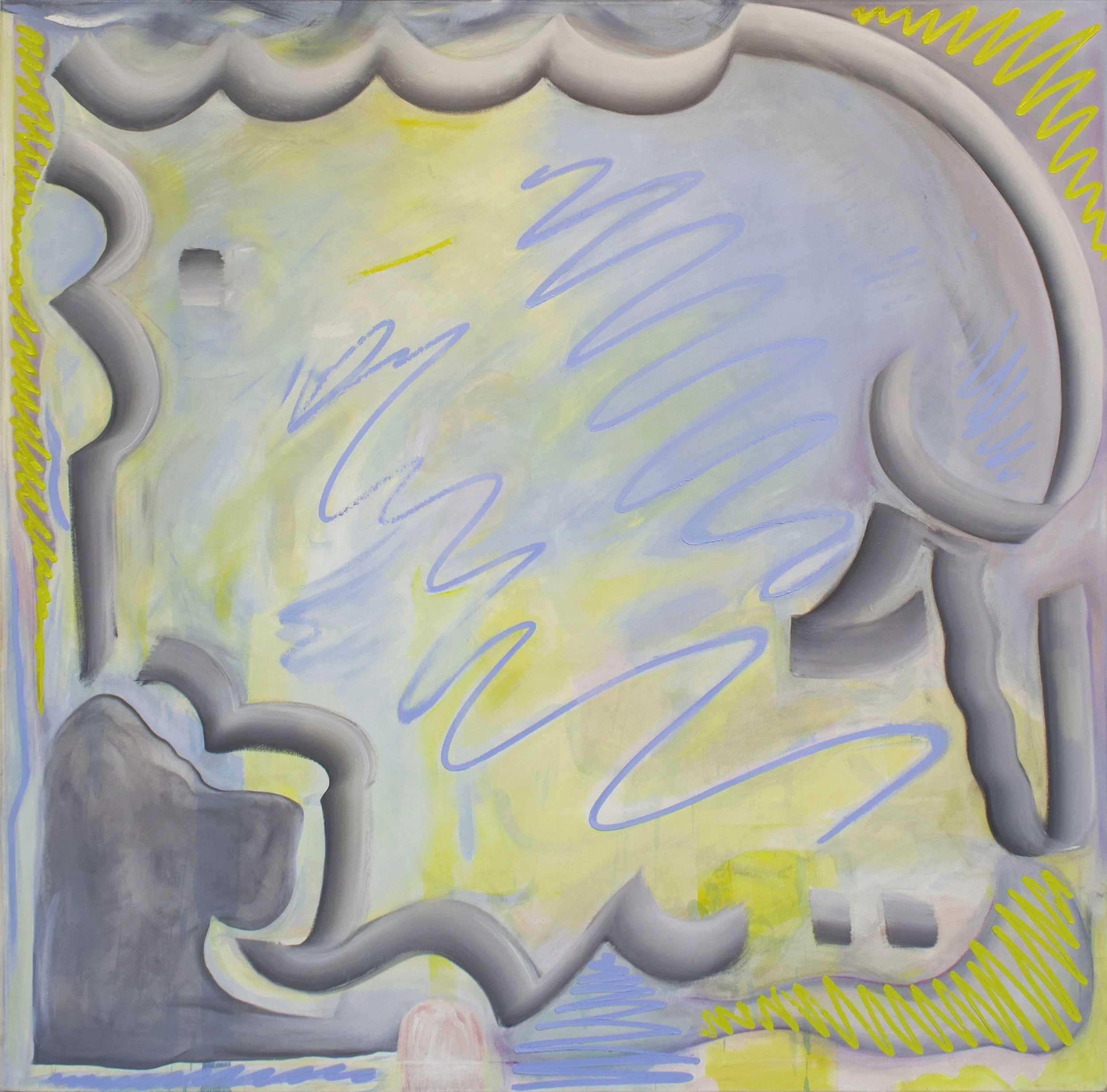 Zig-Zag Meander, 48"x48", oil on canvas
