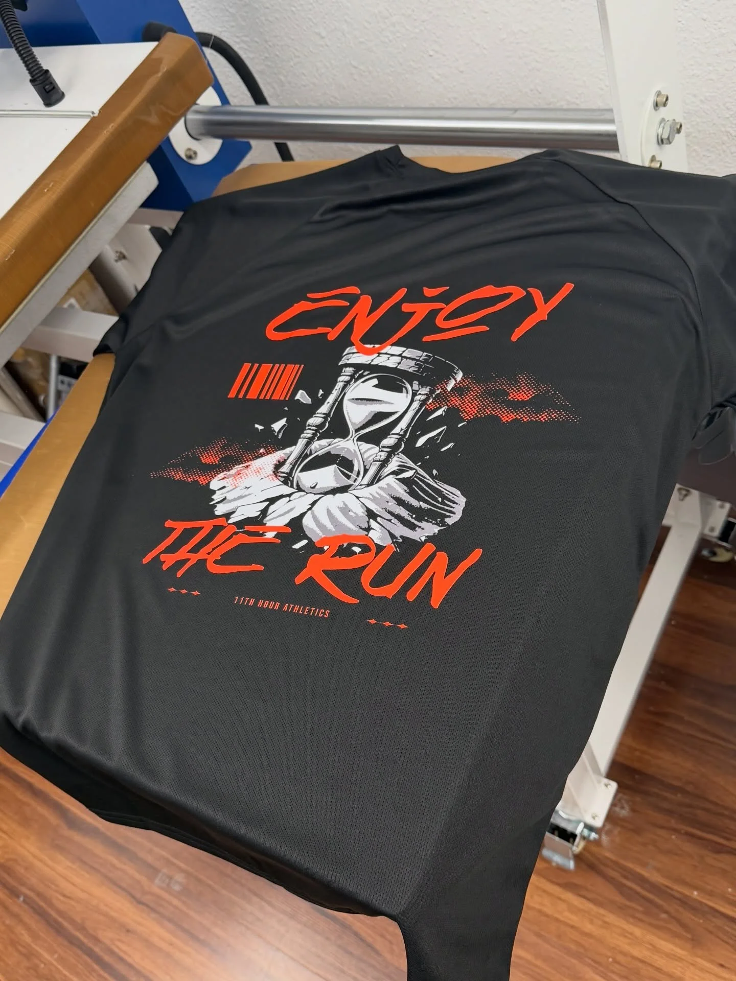 Enjoy the Run custom brand merch shirt