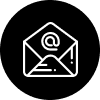 Icon of an envelope with an at-symbol (@) on it, representing email.