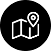 Icon of a map with a location pin
