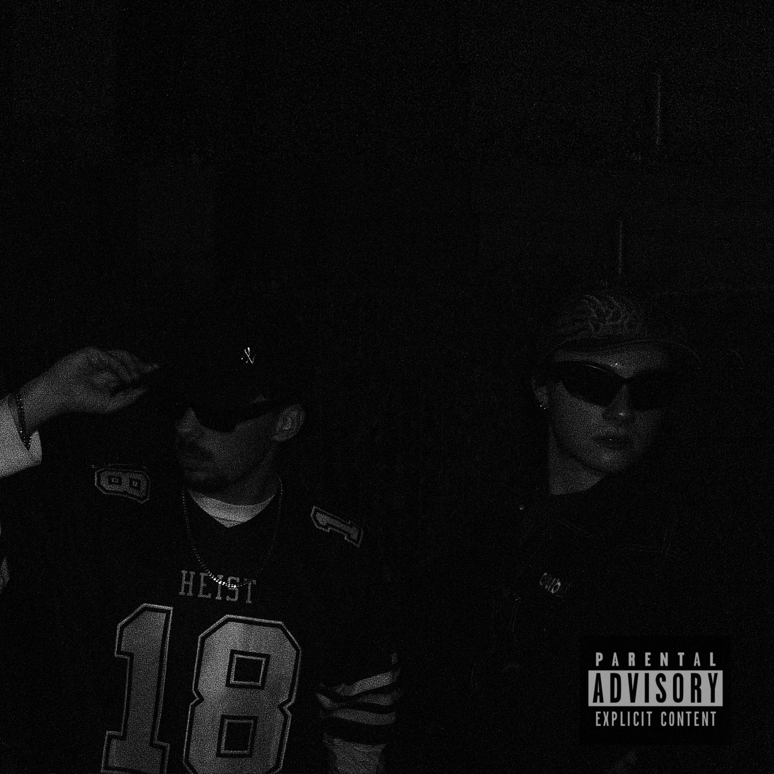 Close-up of a darker cover artwork of recent Brisbane single 'Take That Shit' featuring stylized text and graphics, with parental advisory label at the bottom right corner.