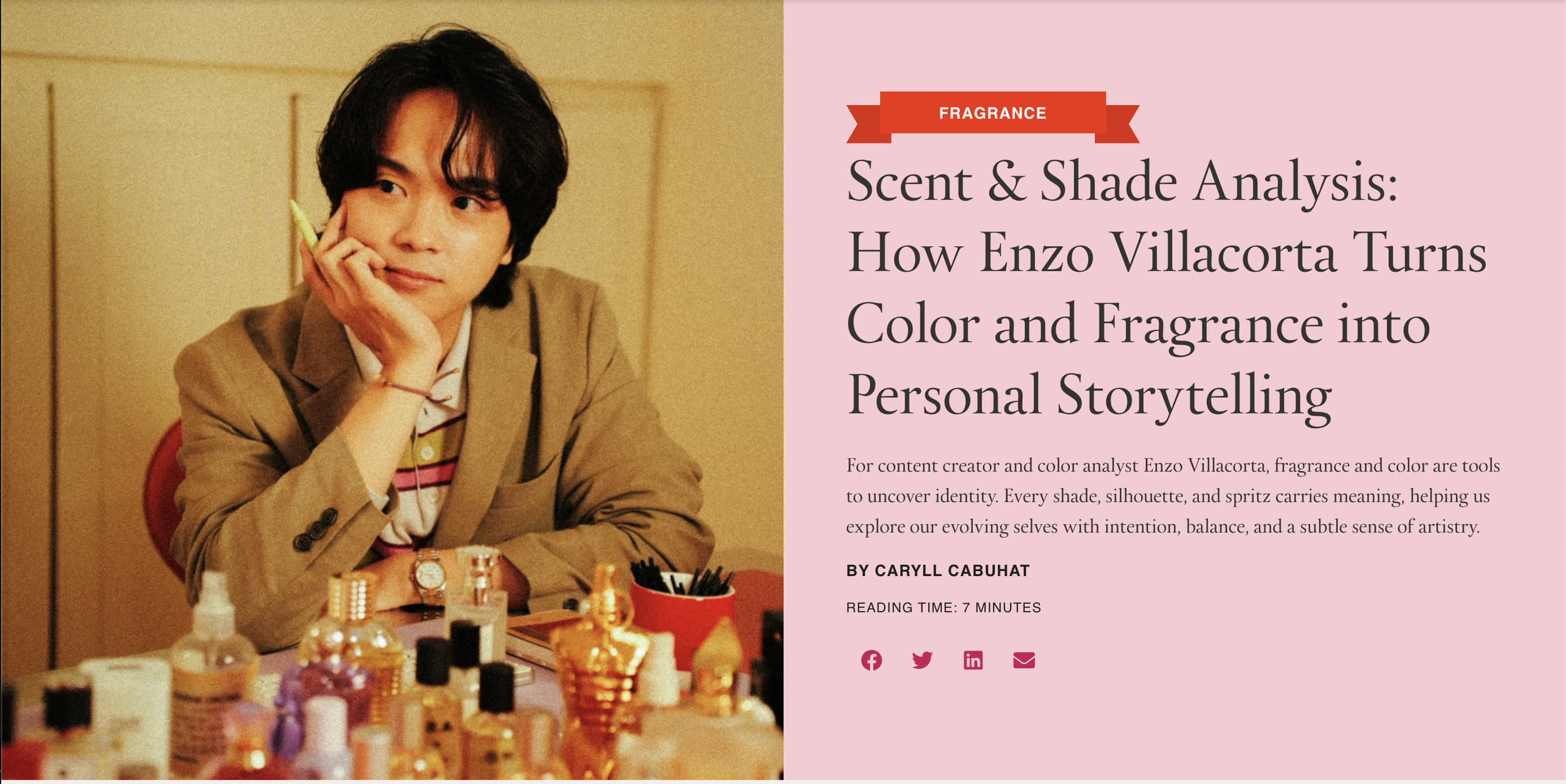 The Beauty Edit - Scent & Shade Analysis: How Enzo Villacorta Turns Color and Fragrance into Personal Storytelling