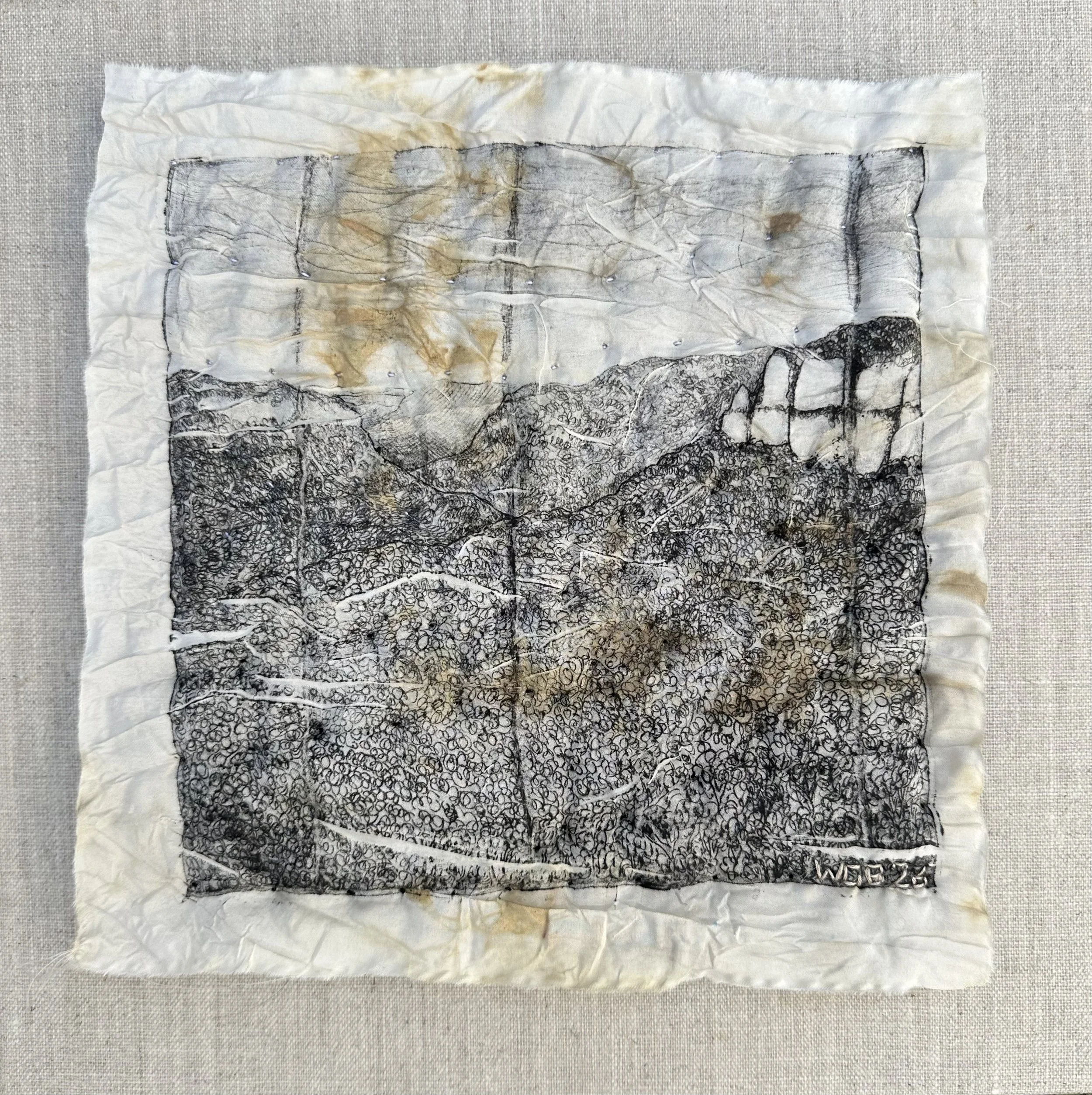 Grose Valley I, 2026 Tetrapak Print on Silk on Canvas 30. 5 x 30.5 