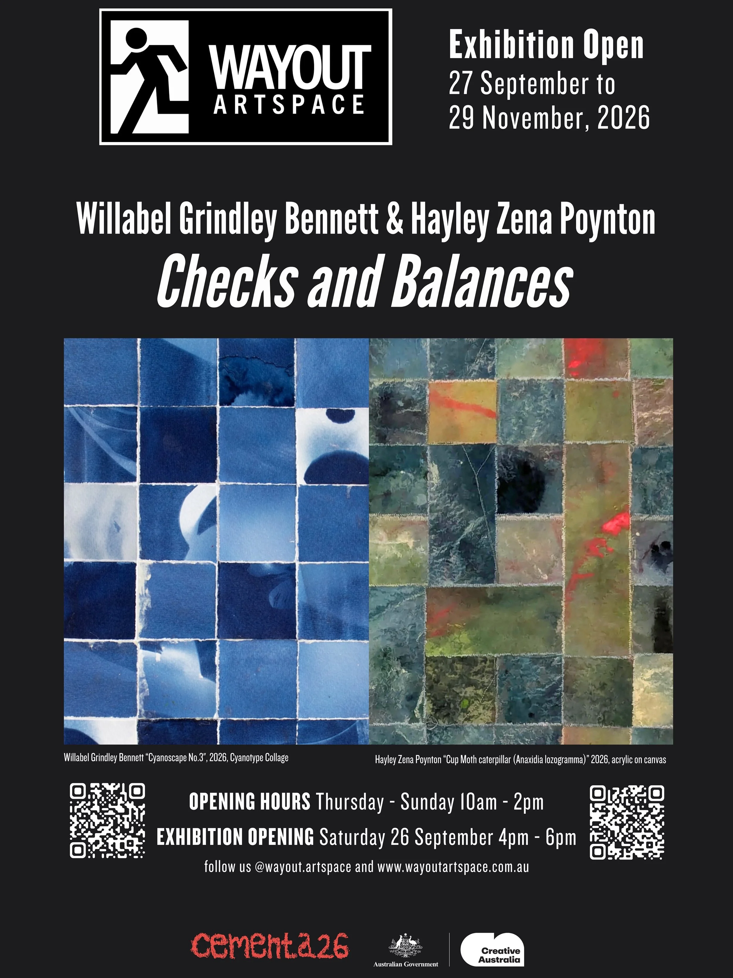 We are excited to announce our upcoming exhibition Checks and Balances! 💛🔵

I&rsquo;m so thrilled for this exciting opportunity and  thankful to the Wayout gallery. We would absolutely love to see you all at our opening and appreciate all the suppo