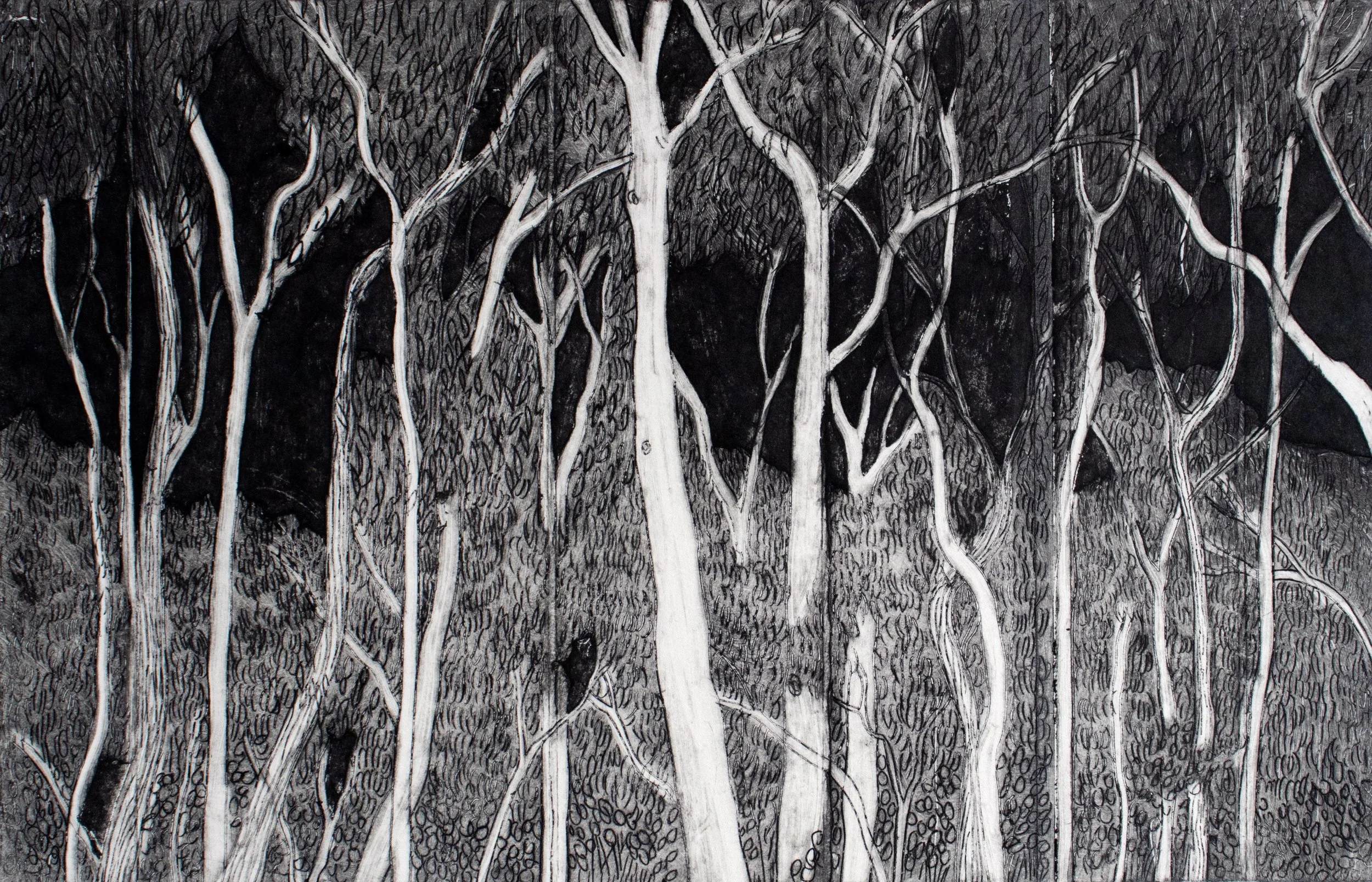 The second of my works in the upcoming exhibit, &lsquo;Layers,&rsquo; by gallery Tiliqua Tiliqua @tiliquatiliqua in Enmore is my piece Night Gums.

Opening next week on Saturday 22nd August! 

Night Gums 2026

DryPoint Etching into a recycled milk ca