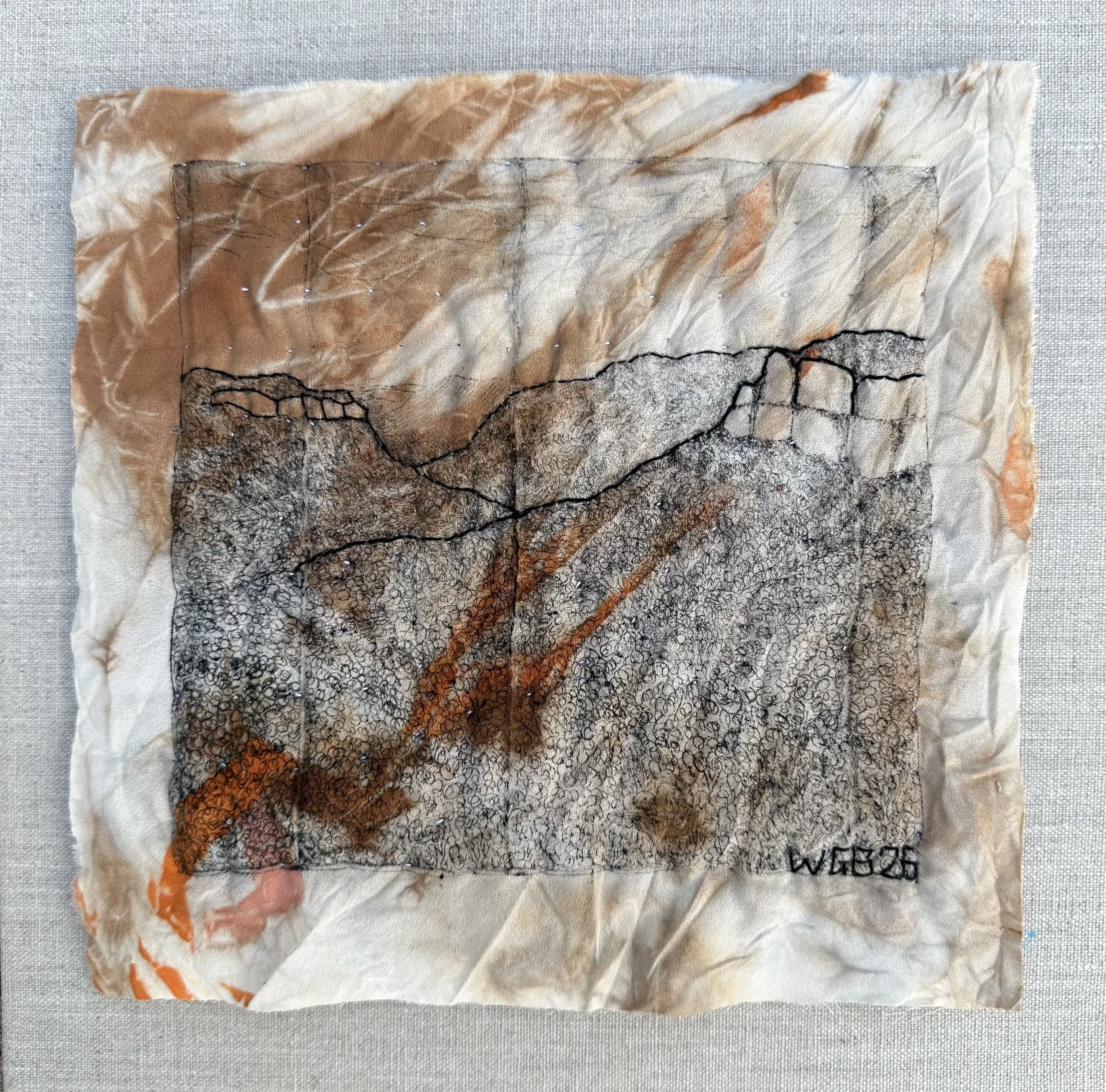Grose Valley II, 2026 Tetrapak Print on Silk on Canvas 30. 5 x 30.5 