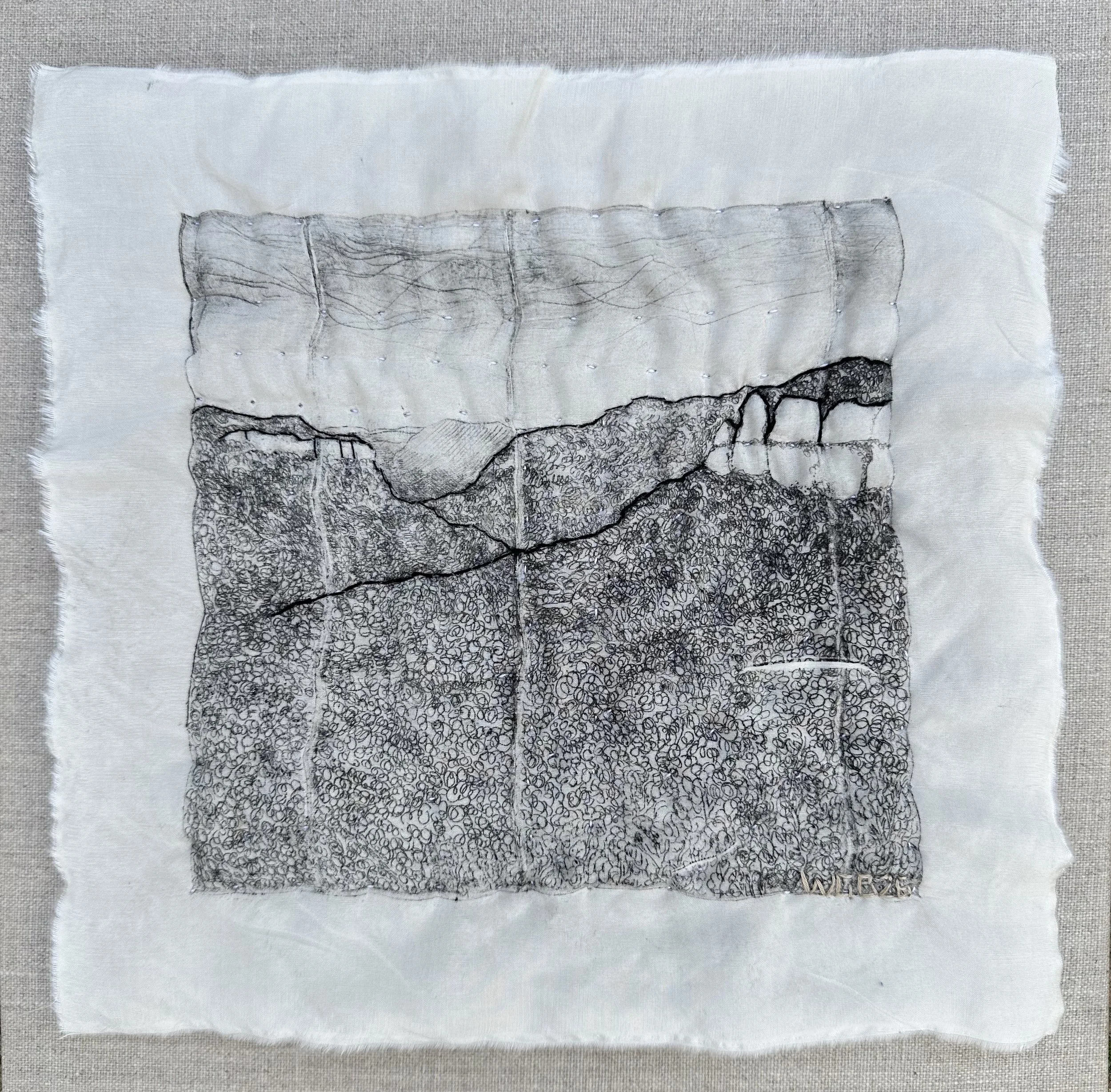 Grose Valley III, 2026 Tetrapak Print on Silk on Canvas 30. 5 x 30.5 