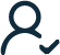 Minimalist icon of a person with a speech bubble.