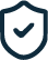 A simple black shield icon with a check mark inside it.