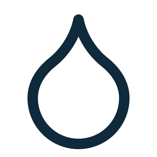 Outline of a water droplet icon.