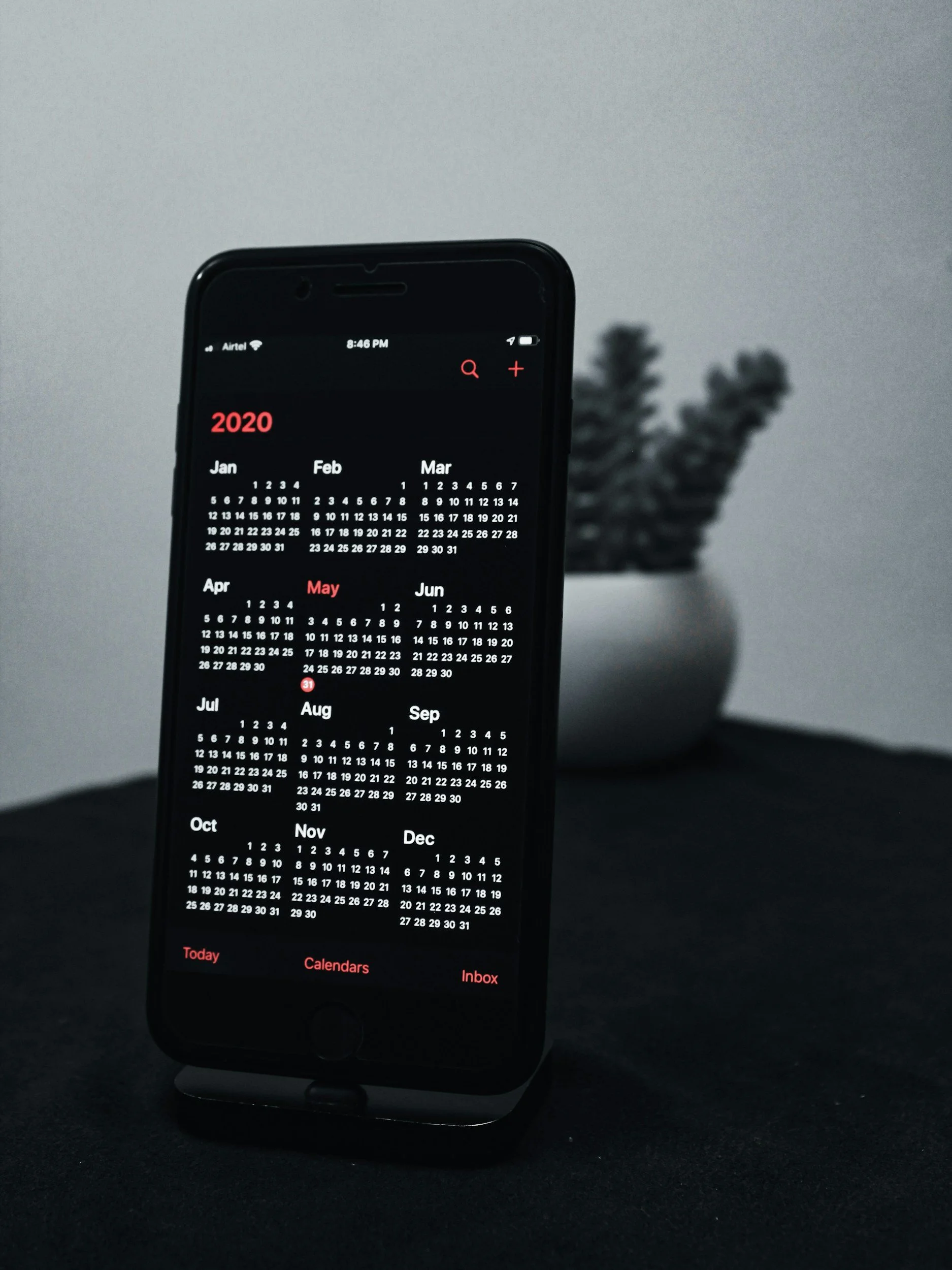 iphone showing an open calendar