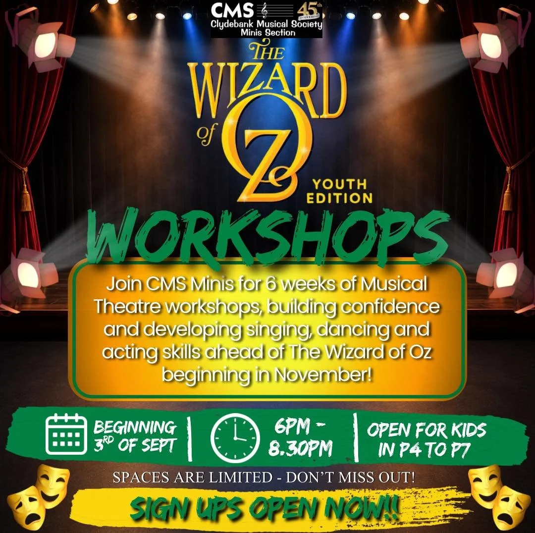 🎭 CMS MINIS REGISTRATION 🎭

Registration is now open for our CMS Minis programme from September 2026 to May 2027!

From 3rd September to 8th October, the children will take part in six weeks of general Musical Theatre workshops, developing their si