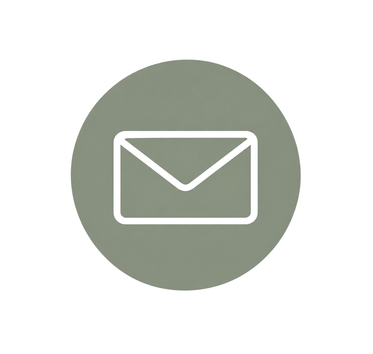 Email icon with envelope inside a gray circular background.