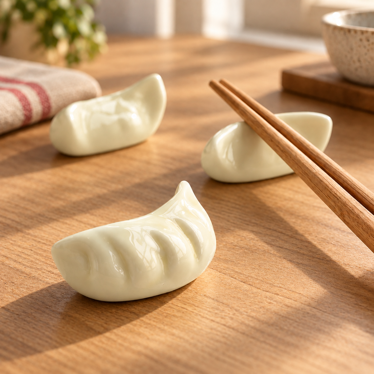 Poggiabacchette Jiaozi in ceramica (Set da 4)