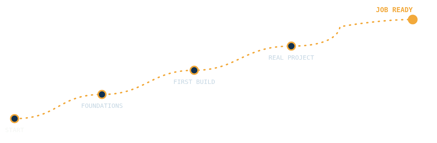 10-milestone roadmap from beginner to job-ready developer