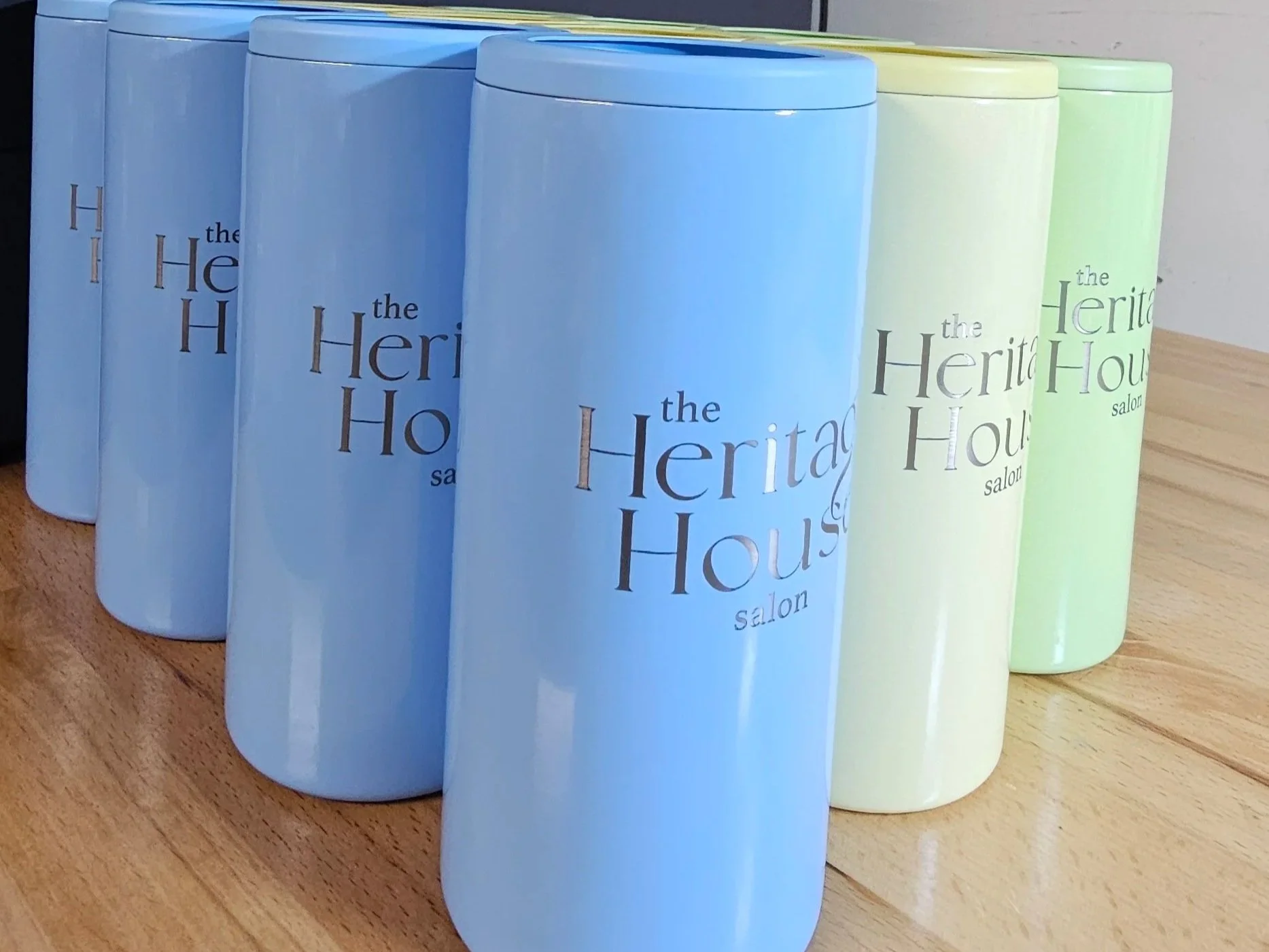 A small run of customer supplied metal can sleeves in multiple colors.