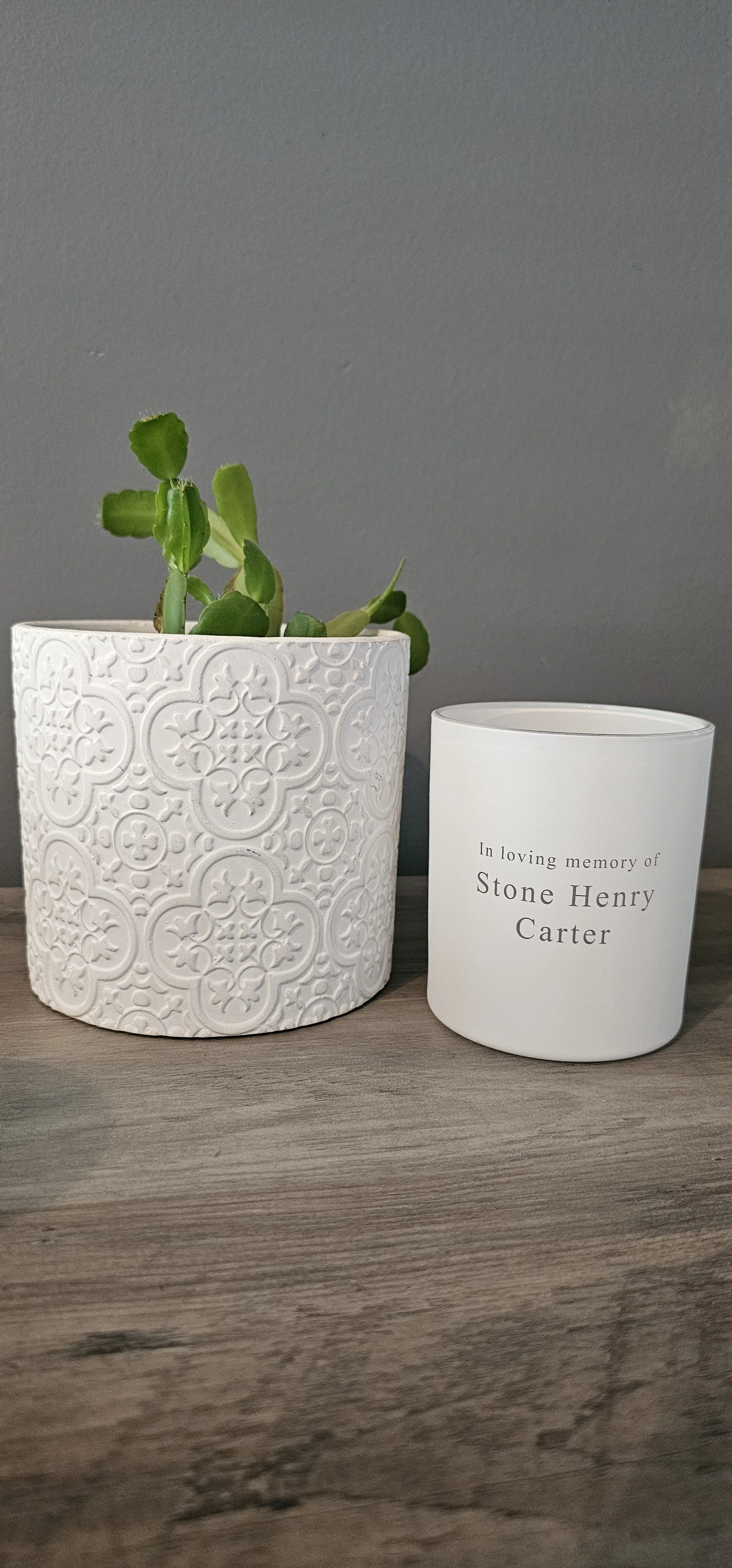 Engraved Memorial Candle Holder for local non-profit