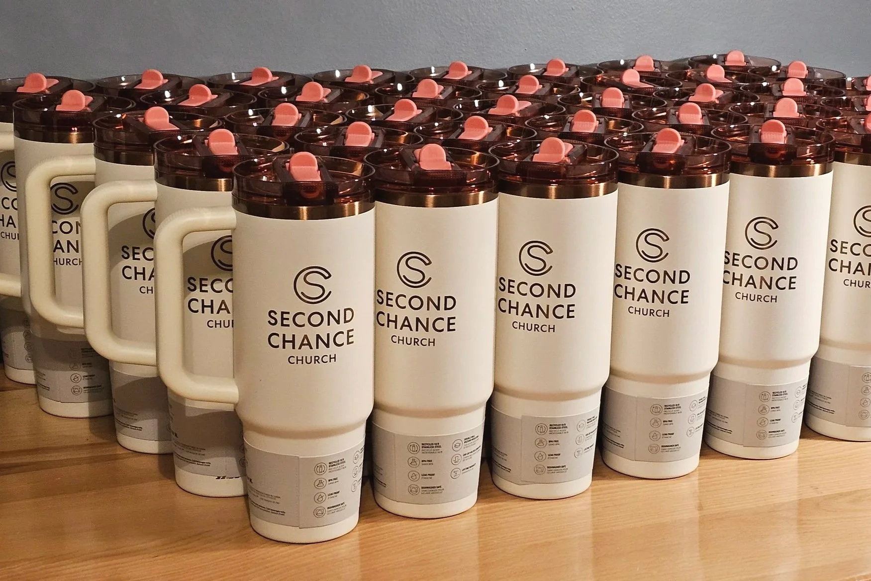 A run of Stanley tumblers for Second Chance Church