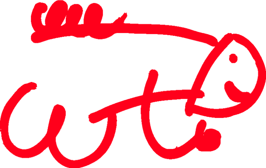 Red hand-drawn style text spelling "cute" with a smiling face and a small heart.