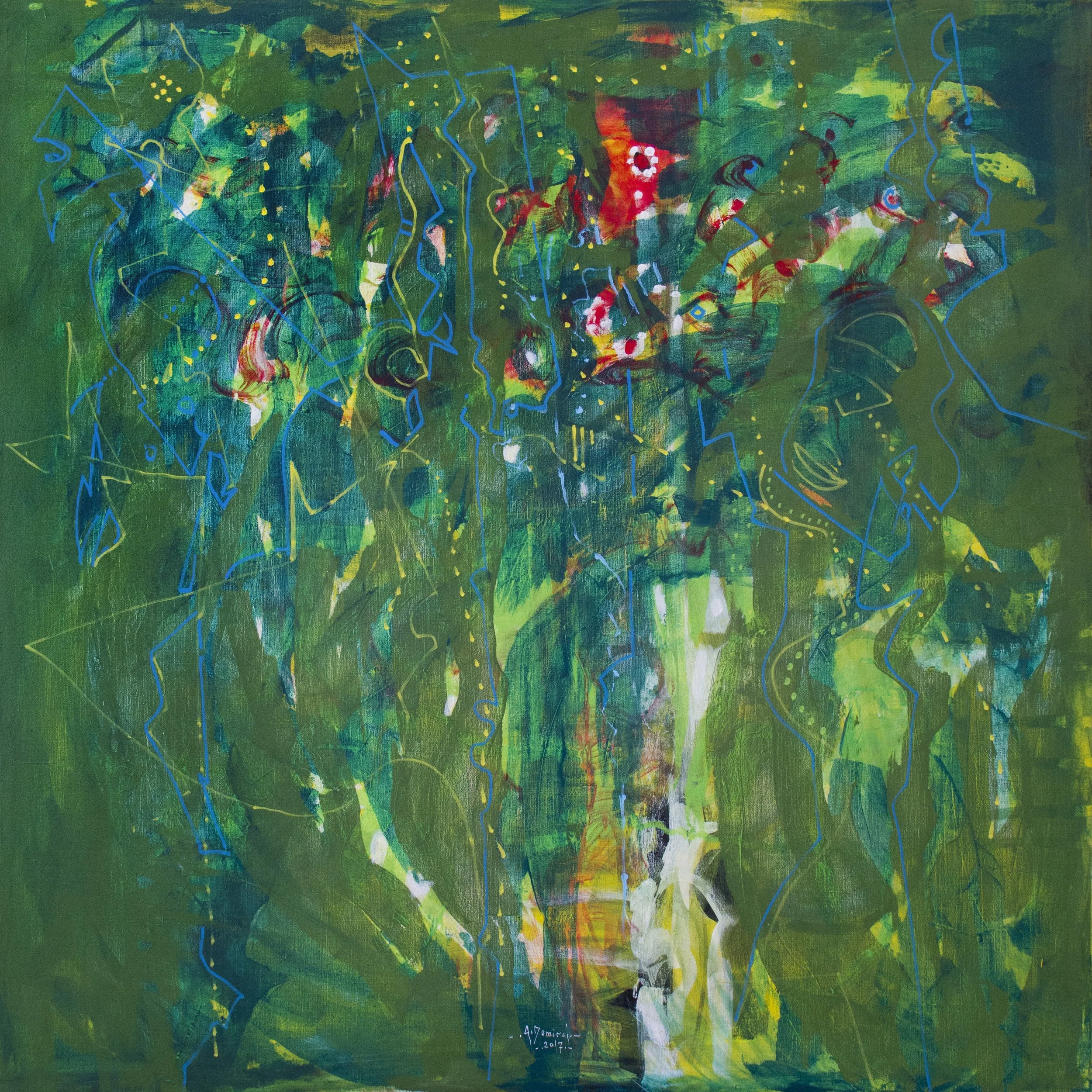 2017, acrylic on linen, 123 x 123 cm
