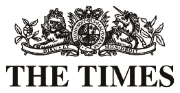 The logo of The Times newspaper featuring a crest with a lion and a unicorn.