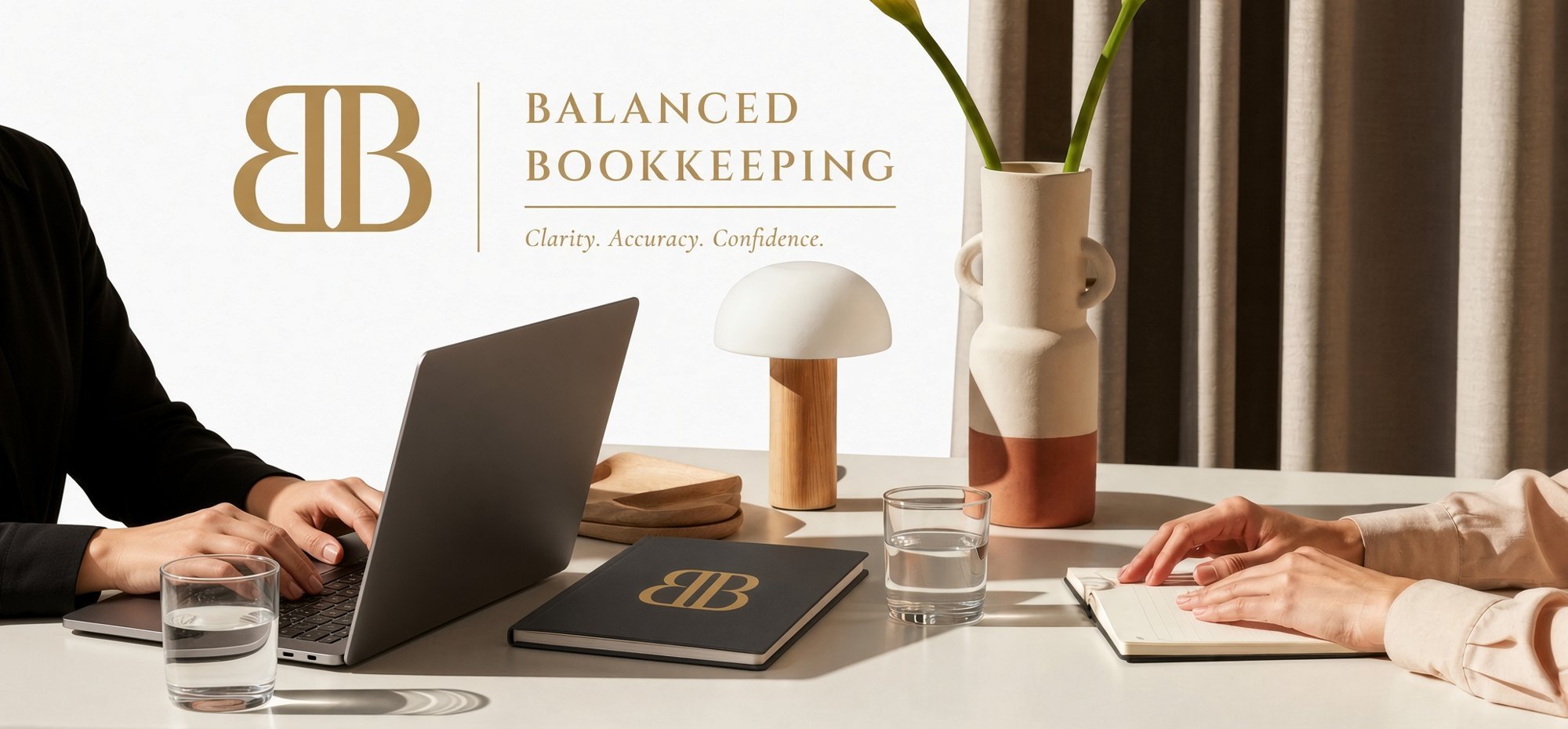 Balanced Bookkeeping working with a small business owner on QuickBooks, POS and payroll systems