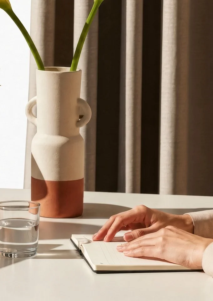 Client reviewing bookkeeping documents with Balanced Bookkeeping through the secure client portal