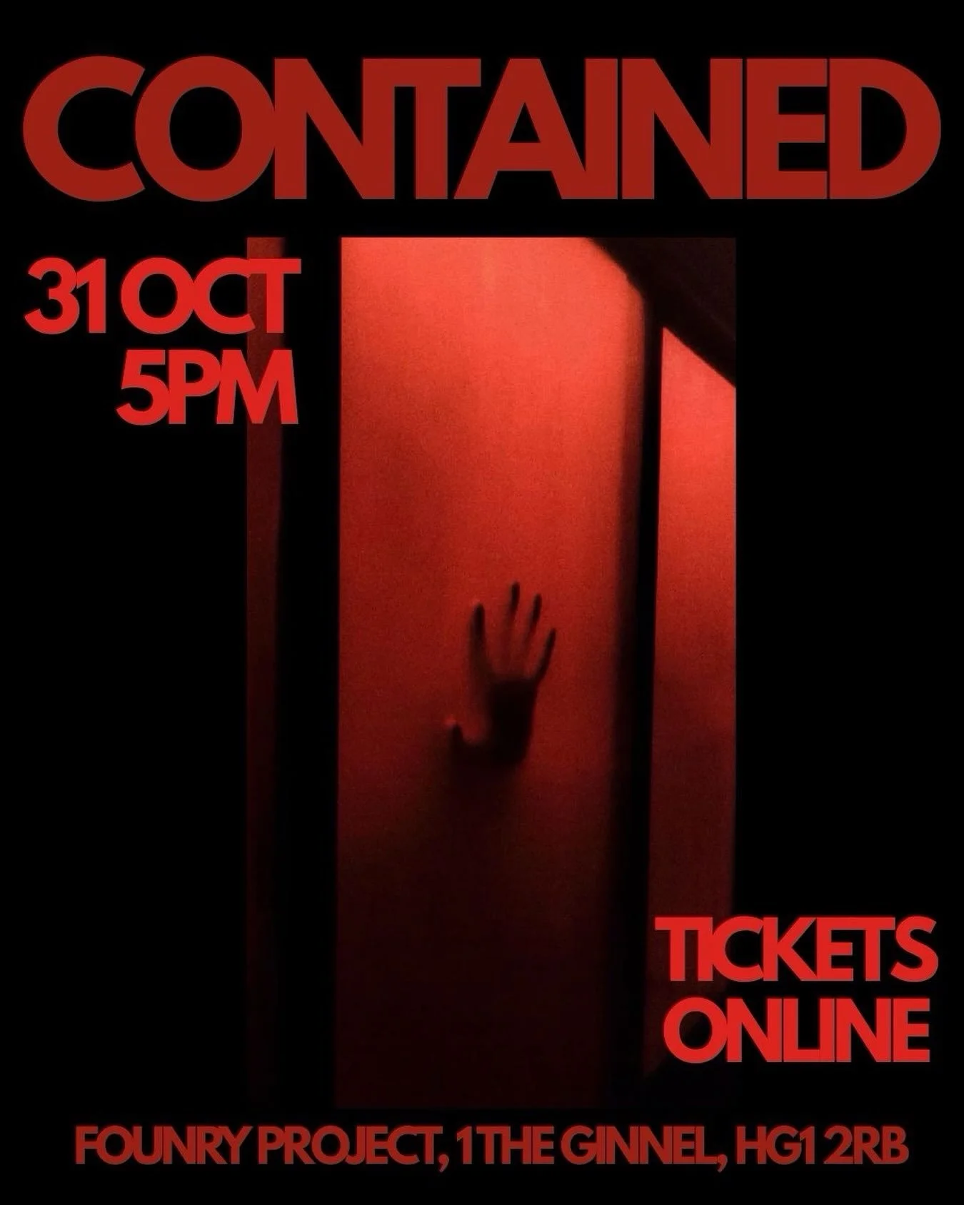 CONTAINED 🧟&zwj;♂️⚠️ Get you tickets and book your booth in the bio now 🎃 More details to come soon. 

#Halloween #FoundryProject #HarrogateBar #NorthYorkshire
