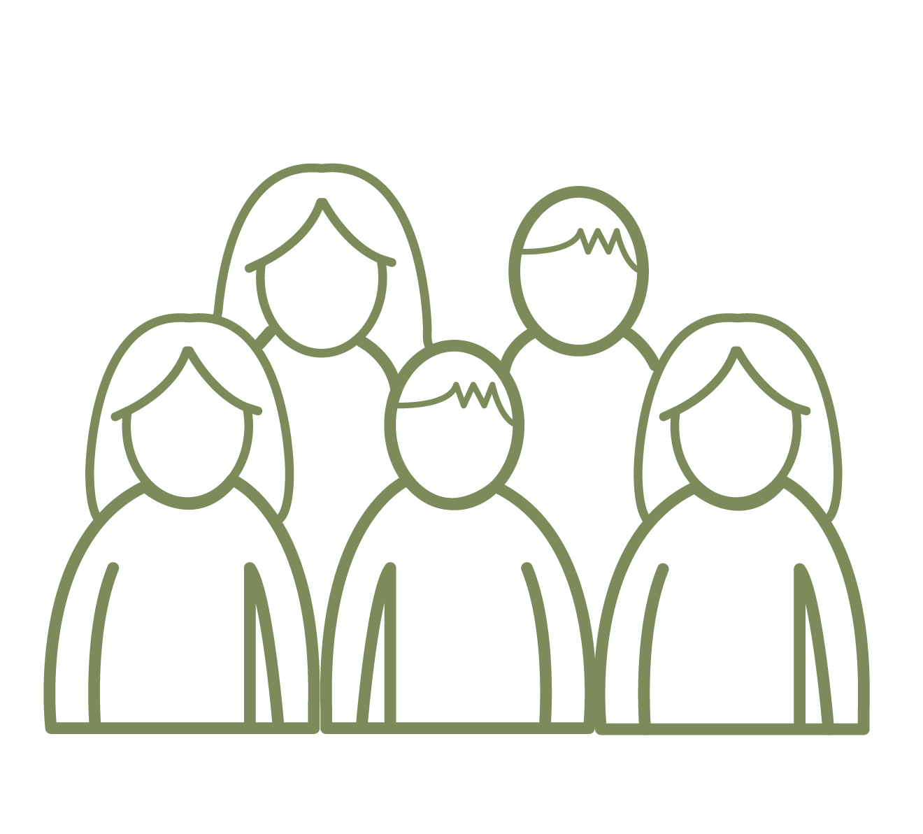 Drawing of a group of people, group therapy