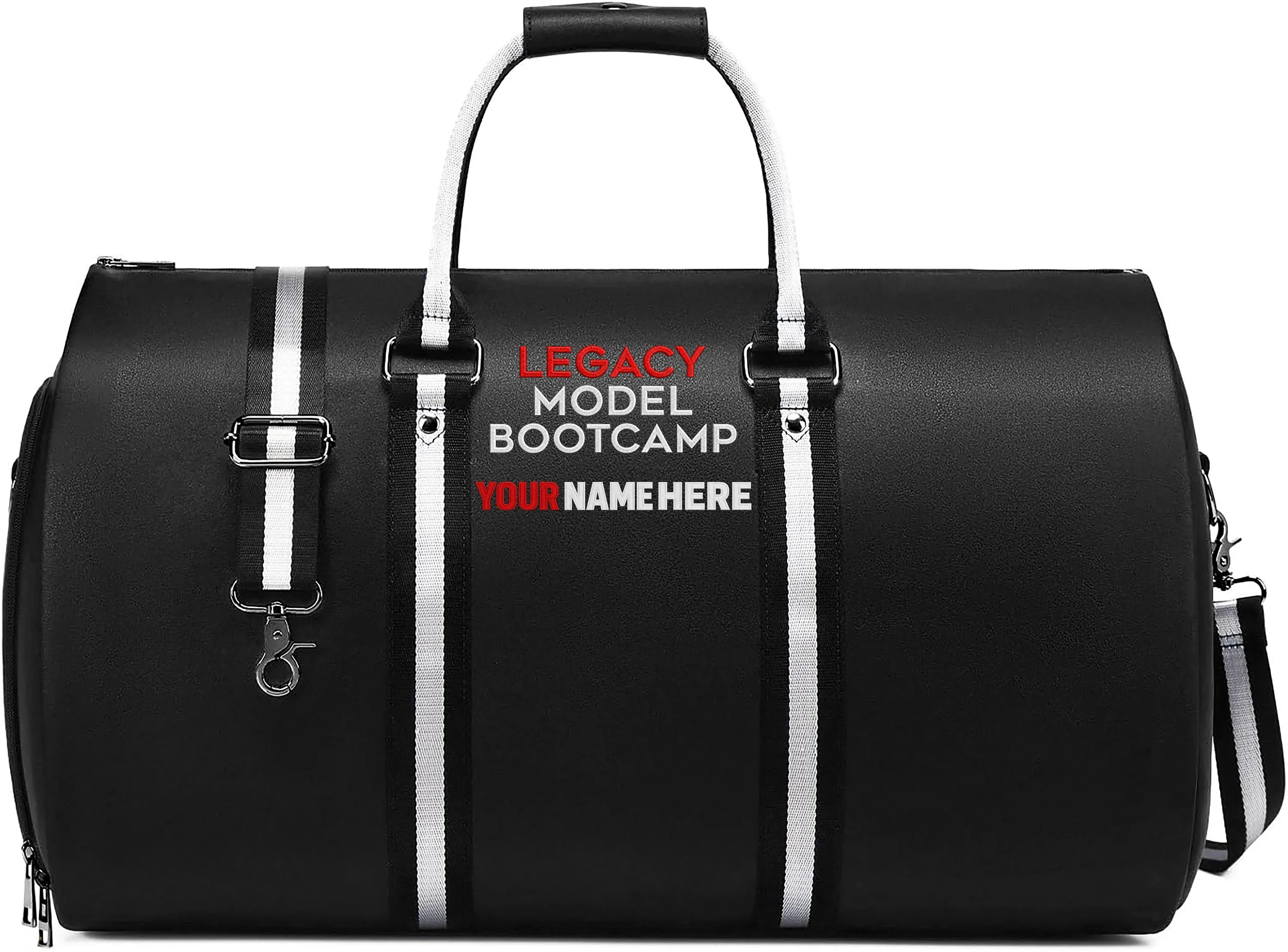 LEATHER MODEL GARMENT BAG - WITH CUSTOM EMBROIDERY