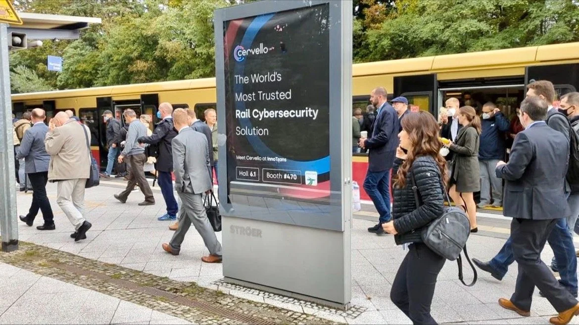 Cervello's ad at the venue train station