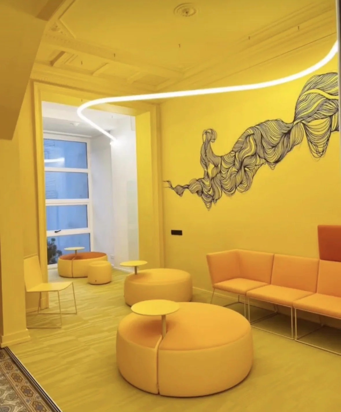 Fresques murales réalisées par Stéphanie Fontaine pour un co-living à Bruxelles