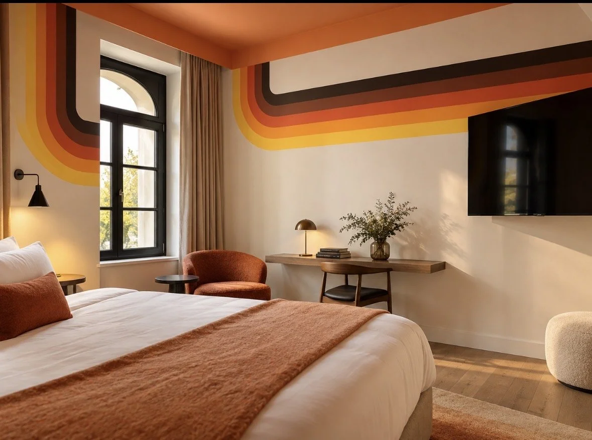 Fresques réalisées par Stéphanie Fontaine pour l'hôtel Vintage à Bruxelles