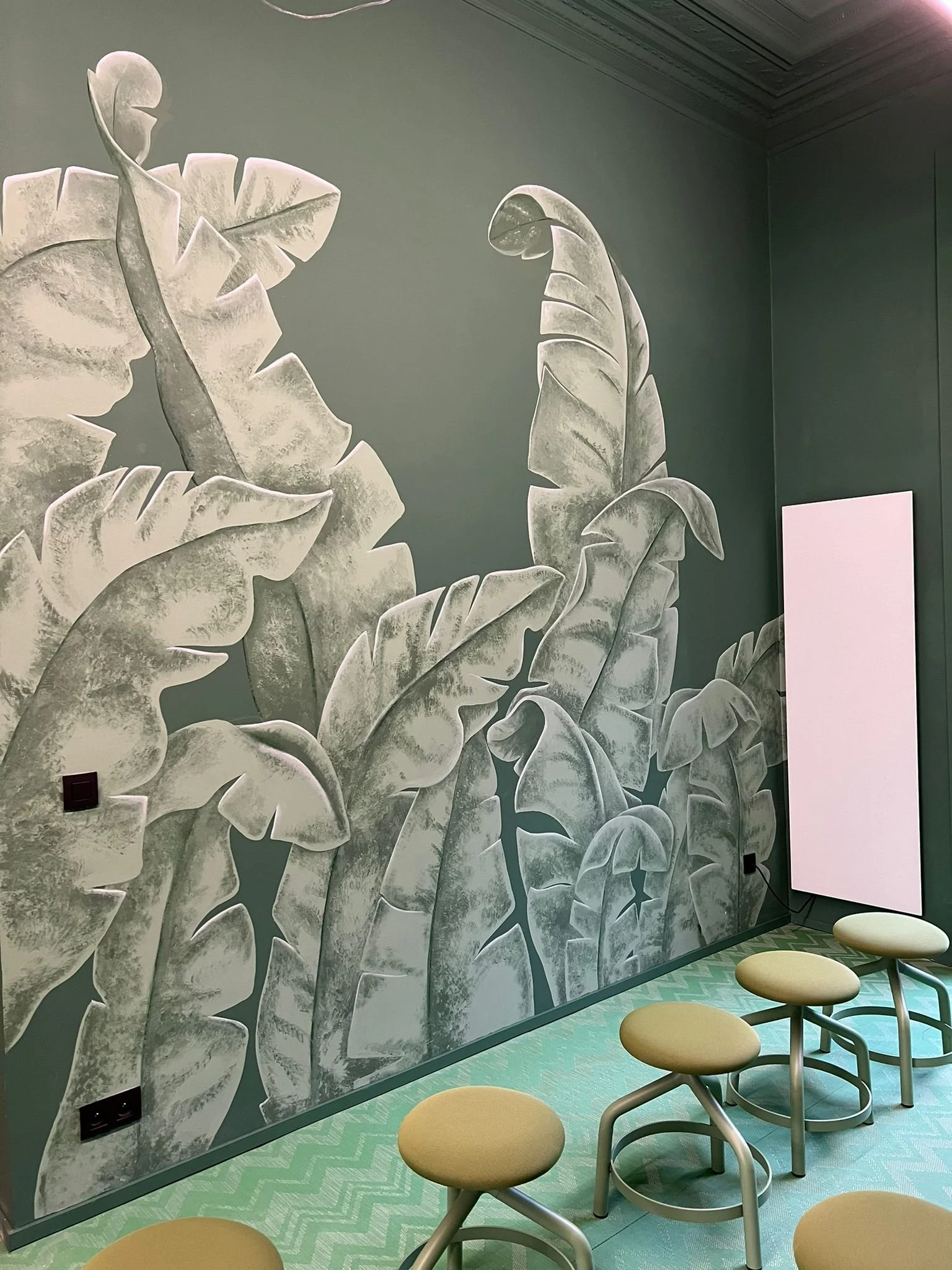 Fresques murales réalisées par Stéphanie Fontaine pour un co-living à Bruxelles
