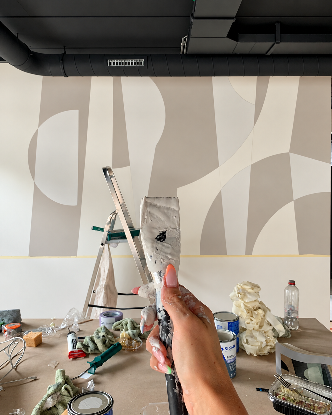 Fresque murale réalisée par Stéphanie Fontaine pour le magasin Idealist à Lasne