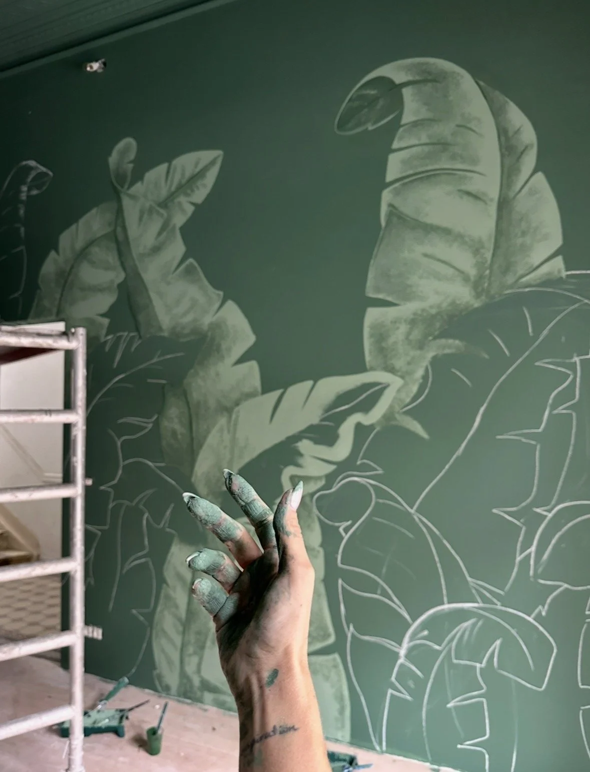 Fresques murales réalisées par Stéphanie Fontaine pour un co-living à Bruxelles